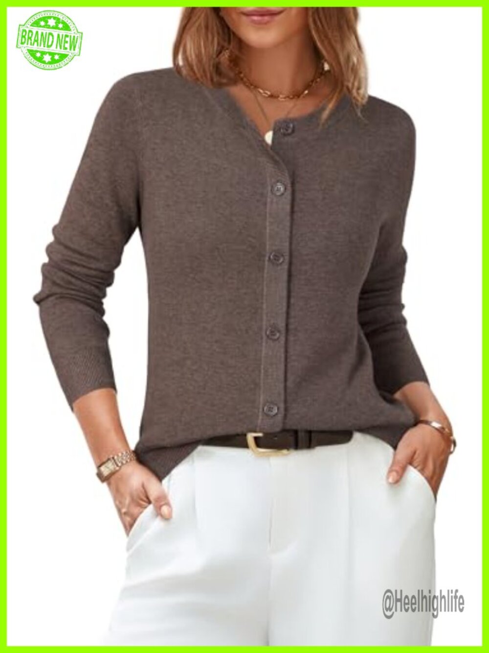 Wool Blend Button Down Cardigan Business Casual Long Sleeve Sweater